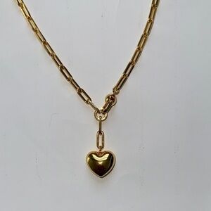 Jenny Bird Puffy Heart Gold Necklace